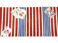 画像をギャラリービューアに読み込む, 京袋帯 お仕立て上がり 正絹 全通 赤青ボーダートランプ(レッド)