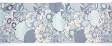 画像をギャラリービューアに読み込む, 京袋帯 お仕立て上がり 正絹 染京ふくろ帯 全通お太鼓柄 四季雪輪 ブルーグレー