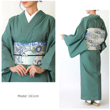 画像をギャラリービューアに読み込む, 京袋帯 お仕立て上がり 正絹 染京ふくろ帯 全通お太鼓柄 四季雪輪 ブルーグレー