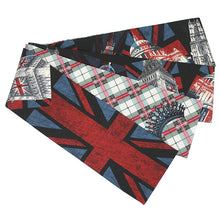 画像をギャラリービューアに読み込む, 半巾帯 《WAKKA》 正絹 染リバーシブル 日本製 黒地にユニオンジャック LONDON(ブラック)