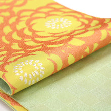 画像をギャラリービューアに読み込む, 半巾帯 《an・an》 濃イエローに大輪菊づくし / ライトグリーン市松