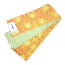 画像をギャラリービューアに読み込む, 半巾帯 《an・an》 濃イエローに大輪菊づくし / ライトグリーン市松