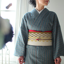 画像をギャラリービューアに読み込む, 半巾帯 夏向け 組紐 麻帯 鱗模様 和じゃれ 組紐帯 ウロコ ブラウン