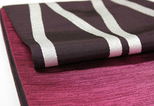 画像をギャラリービューアに読み込む, 半巾帯 《源氏物語》リバーシブル 立涌大×ぼかしグラデーション(海老茶/エビブラウン)-礼351-