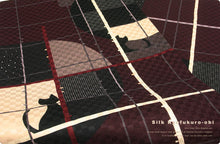 画像をギャラリービューアに読み込む, 京袋帯 お仕立て上がり 正絹 全通 かくれんぼネコ(ボルドー)