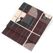 画像をギャラリービューアに読み込む, 京袋帯 お仕立て上がり 正絹 全通 かくれんぼネコ(ボルドー)