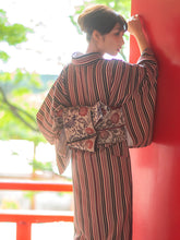 画像をギャラリービューアに読み込む, 半巾帯 《召しませ華》 紅型調 紫赤花唐草 和花更紗B(レッド)