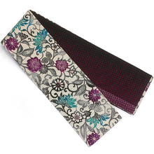 画像をギャラリービューアに読み込む, 半巾帯 《召しませ華》 紅型調 緑紫花唐草 和花更紗A(パープル)