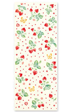 画像をギャラリービューアに読み込む, 手ぬぐい 食べ物「苺摘み 50053」《kenema けねま》いちご/イチゴ/蝶々/ベージュ地/手拭い/てぬぐい