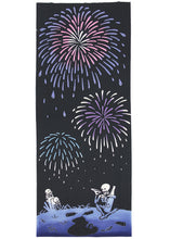画像をギャラリービューアに読み込む, 手ぬぐい 無常「骨酒花火(こつざけはなび) 50156 」《kenema けねま》花火/お酒/髑髏/骸骨/ドクロ/手拭い/てぬぐい