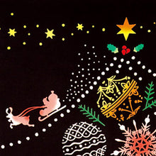 画像をギャラリービューアに読み込む, 手ぬぐい クリスマス「Ornament Tree(オーナメントツリー) 53362」《kenema けねま》黒/ブラック/クリスマスツリー/サンタクロース/手拭い/てぬぐい