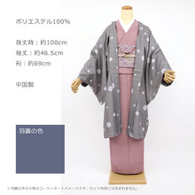 画像をギャラリービューアに読み込む, 長羽織 小紋 袷 プレタ グレーに水玉 (フリーサイズ)