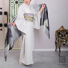 画像をギャラリービューアに読み込む, 奥順 結城紬 大判ショール 真綿 ストール フリンジショール 約65×182cm 絹100% シルク100% 着物・洋服兼用 まわた 大判ショール ぼかし グラデーション 奥順『真綿まとうショール 多色〔3色〕』