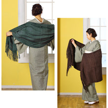 画像をギャラリービューアに読み込む, 奥順 結城紬 大判ショール 真綿 ストール フリンジショール 約65×182cm 絹100% シルク100% 着物・洋服兼用 まわた 大判ショール 奥順『真綿まとうショール 無地〔5色〕』