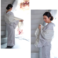 画像をギャラリービューアに読み込む, 奥順 結城紬 ショール 真綿 ストール フリンジショール 約45×175cm 絹100% シルク100% 着物・洋服兼用 まわた『結城紬 育てるショール〔5色〕』