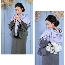 画像をギャラリービューアに読み込む, 奥順 結城紬 ショール 真綿 ストール フリンジショール 約45×175cm 絹100% シルク100% 着物・洋服兼用 まわた『結城紬 育てるショール〔5色〕』