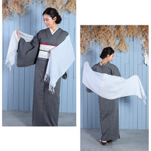 画像をギャラリービューアに読み込む, 奥順 結城紬 ショール 真綿 ストール フリンジショール 約42×175cm 絹100% シルク100% 着物・洋服兼用 まわた『結城紬 一年中ショール〔3色〕』