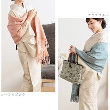 画像をギャラリービューアに読み込む, 奥順 結城紬 真綿 約45×175cm 絹100% 結城紬 育てるショール 縞・格子〔3色〕