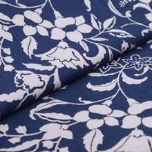 画像をギャラリービューアに読み込む, 阿波しじら織 着物 防抜染 鉄線と竜胆の花尽くし No.505