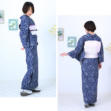 画像をギャラリービューアに読み込む, 阿波しじら織 着物 抜染 流水風バラの花 No.511