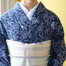 画像をギャラリービューアに読み込む, 阿波しじら織 着物 抜染 更紗調花唐草 No.542