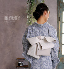 画像をギャラリービューアに読み込む, 阿波しじら織 着物 防抜染 グレー地 ぶどうと撫子 No.G01