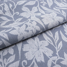 画像をギャラリービューアに読み込む, 阿波しじら織 着物 防抜染 グレー地 ぶどうと撫子 No.G01