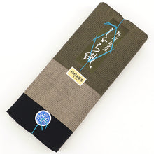 画像をギャラリービューアに読み込む, 阿波しじら織 着物 黒茶の三色大縞 No.H45