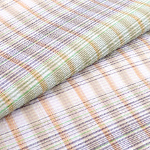 画像をギャラリービューアに読み込む, 阿波しじら織 着物 青みどりの織りぼかし No.H56