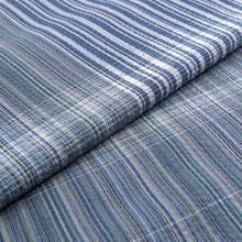 画像をギャラリービューアに読み込む, 阿波しじら織 着物 薄浅黄に片寄せ縞と霞段 No.H57