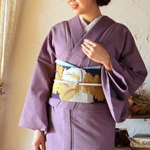 画像をギャラリービューアに読み込む, 阿波コットンウール しじら織 着物 京紫無地感柄 No.w31