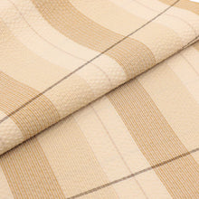 画像をギャラリービューアに読み込む, 阿波コットンウール しじら織 着物 グラデーションに変わり格子 ミルクティー No.az1
