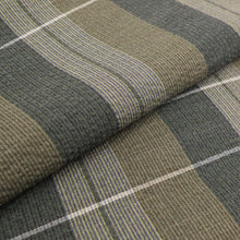 画像をギャラリービューアに読み込む, 阿波コットンウール しじら織 着物 グラデーションに変わり格子 グリーンカーキ No.az3