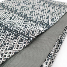 画像をギャラリービューアに読み込む, 半巾帯 長尺 近賀織物 宝来織 日本製 紙こぎん 幾何学模様 白 グレー てこな