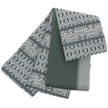 画像をギャラリービューアに読み込む, 半巾帯 長尺 近賀織物 宝来織 日本製 紙こぎん 幾何学模様 白 グレー てこな