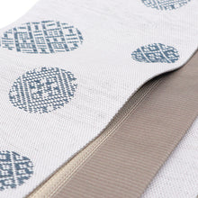 画像をギャラリービューアに読み込む, 半巾帯 長尺 近賀織物 宝来織 日本製 紙こぎん 幾何学模様 ライトグレーに手毬