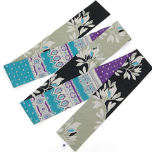 画像をギャラリービューアに読み込む, 《召しませ華》連続模様 紫 ターコイズ 切り返し モロッカン ( パープル ) リバーシブル半巾帯