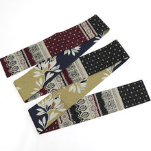 画像をギャラリービューアに読み込む, 《召しませ華》連続模様 紫 赤 切り返し モロッカン ( エンジ ) リバーシブル半巾帯