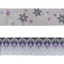 画像をギャラリービューアに読み込む, 《召しませ華》雪輪に雪の花結晶 雪花文様 ( グレー ) リバーシブル半巾帯