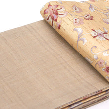 画像をギャラリービューアに読み込む, 半幅帯 正絹《ギャラリー凛》古渡更紗 イエロー グリーン 花唐草更紗/薄茶に縞 リバーシブル半巾帯(2色)