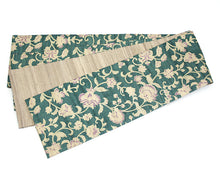 画像をギャラリービューアに読み込む, 半幅帯 正絹《ギャラリー凛》古渡更紗 イエロー グリーン 花唐草更紗/薄茶に縞 リバーシブル半巾帯(2色)