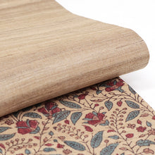 画像をギャラリービューアに読み込む, 半幅帯 正絹 ベージュ《ギャラリー凛》古渡更紗 タッサーシルク 復刻柄 ベージュに花更紗 / 薄茶に絣縞 リバーシブル半巾帯