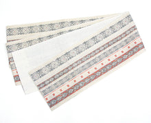 画像をギャラリービューアに読み込む, 半巾帯 麻 夏帯《ViViSienne 》アフリカンボーダー×無地(ホワイト・イエロー)