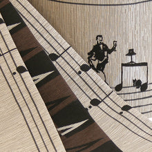 画像をギャラリービューアに読み込む, 《召しませ華》グレーベージュに譜面とダンス ダンスホール(ベージュ) リバーシブル半巾帯