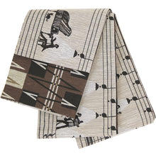 画像をギャラリービューアに読み込む, 《召しませ華》グレーベージュに譜面とダンス ダンスホール(ベージュ) リバーシブル半巾帯