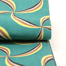 画像をギャラリービューアに読み込む, 半巾帯 《ひでや工房》 京都洛北友禅 風車 焦げ茶(ターコイズ)