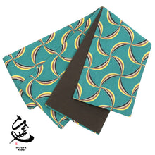 画像をギャラリービューアに読み込む, 半巾帯 《ひでや工房》 京都洛北友禅 風車 焦げ茶(ターコイズ)
