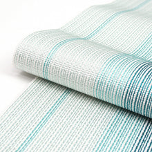 画像をギャラリービューアに読み込む, 半巾帯 長尺 紙格子四寸帯 米沢織物 《宝来屋》 和紙 グラデーション 水色 ホワイト