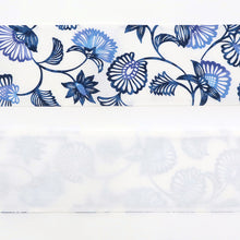 画像をギャラリービューアに読み込む, 半巾帯 日本製 阿波しじら織 捺染 白地に藍色花更紗 No.P1