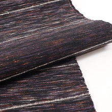 画像をギャラリービューアに読み込む, 半巾帯 長尺 米沢織物 伝統工芸士 斎藤俊弘 裂織 天然素材 ぜんまい 紬 縞 ストライプ 白 紫 茶色 ブラウン